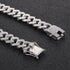 2 Pcs Iced Out Silver & Gold 18K Gold Plated Bling CZ Cuban Miami Link Bracelet